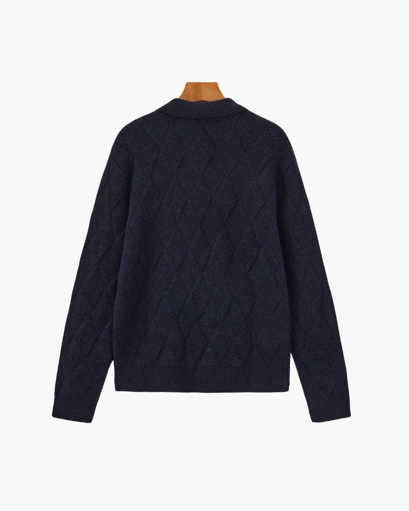 Heritage Diamond Strick-Strickjacke mit Reißverschluss