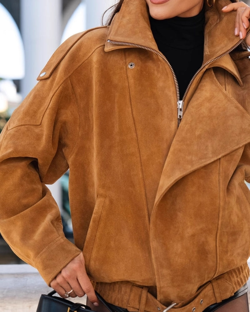 Vintage Suede Drape Jacket