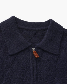 Heritage Diamond Strick-Strickjacke mit Reißverschluss