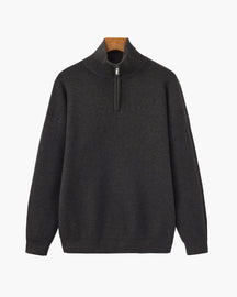 Raffinierter Strickpullover mit halbem Reißverschluss