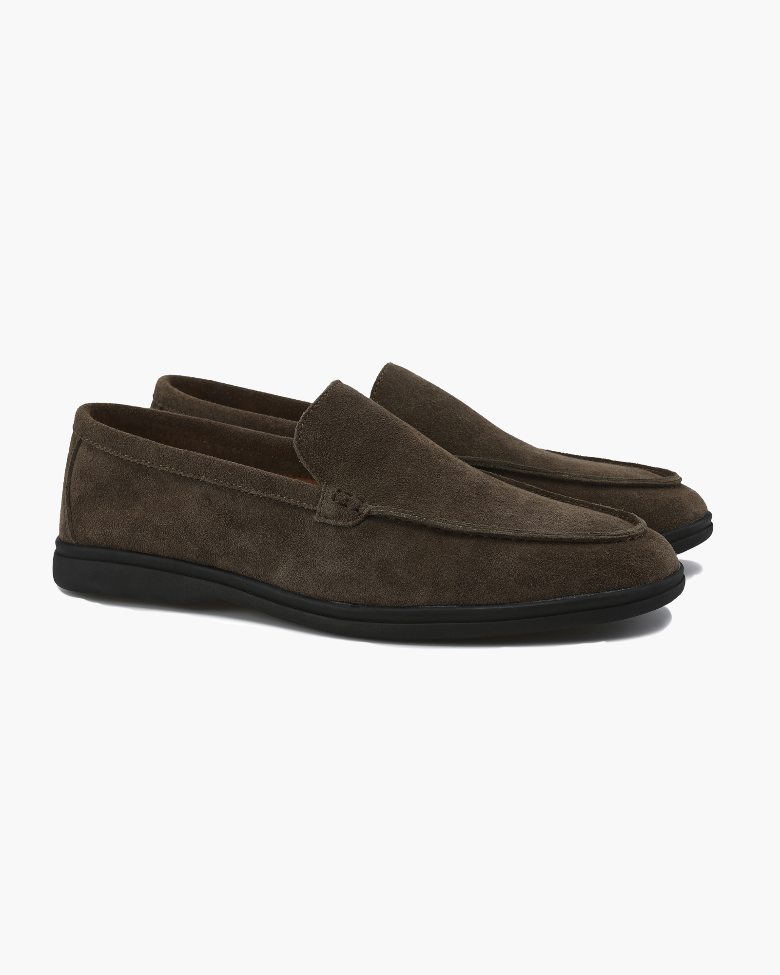 Premium-Wildlederslipper – Schwarze Sohlen