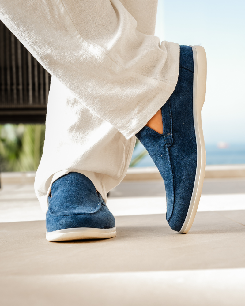 Wildleder-Loafer im Stil des alten Geldes