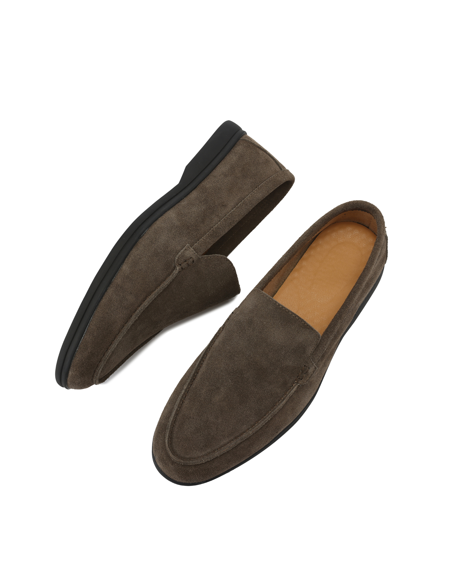 Premium-Wildlederslipper – Schwarze Sohlen