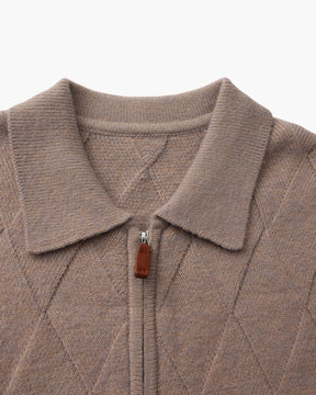 Heritage Diamond Strick-Strickjacke mit Reißverschluss