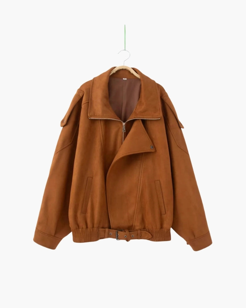 Vintage Wildleder-Drapierjacke