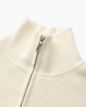 Raffinierter Strickpullover mit halbem Reißverschluss