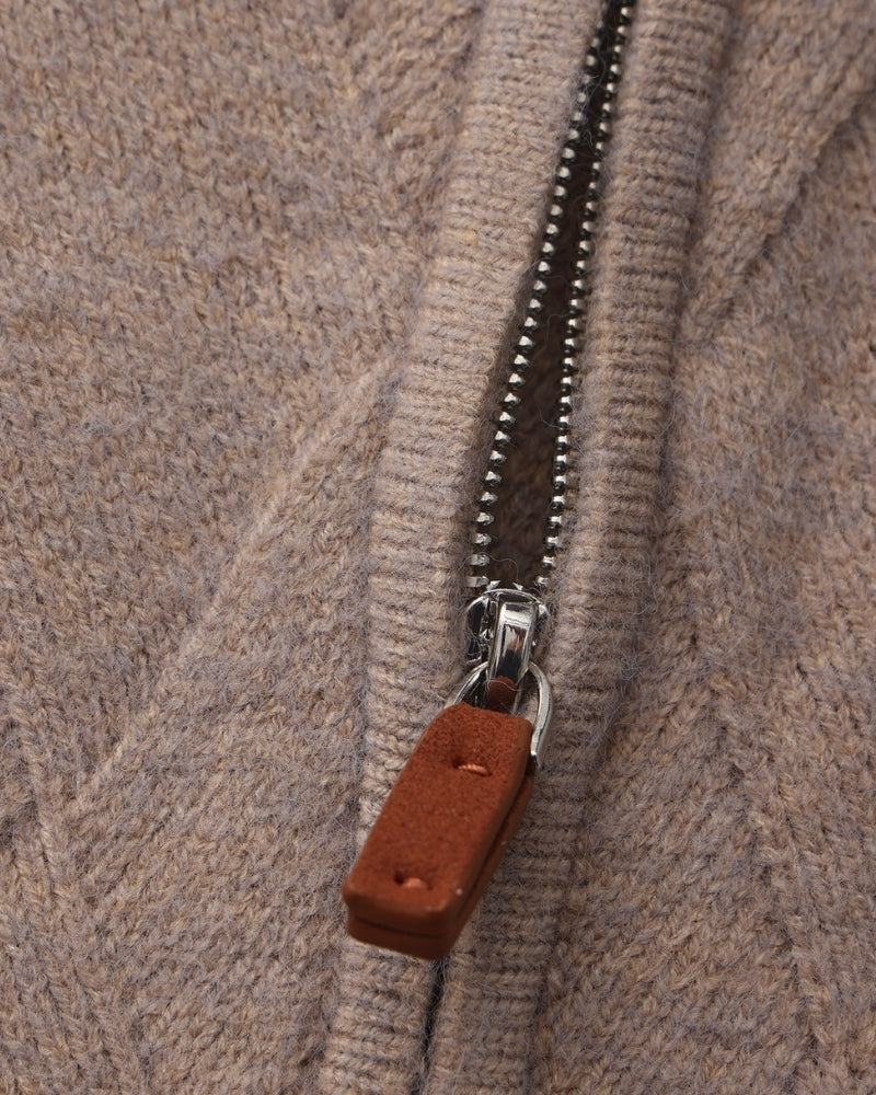 Heritage Diamond Strick-Strickjacke mit Reißverschluss