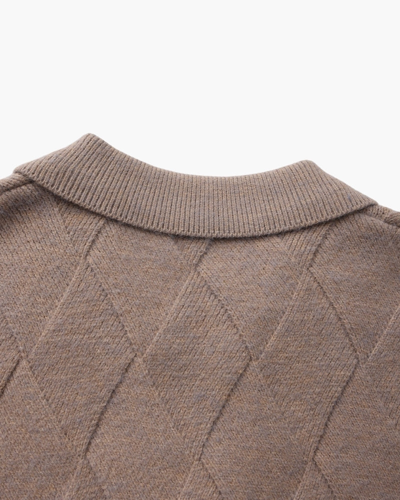 Heritage Diamond Strick-Strickjacke mit Reißverschluss