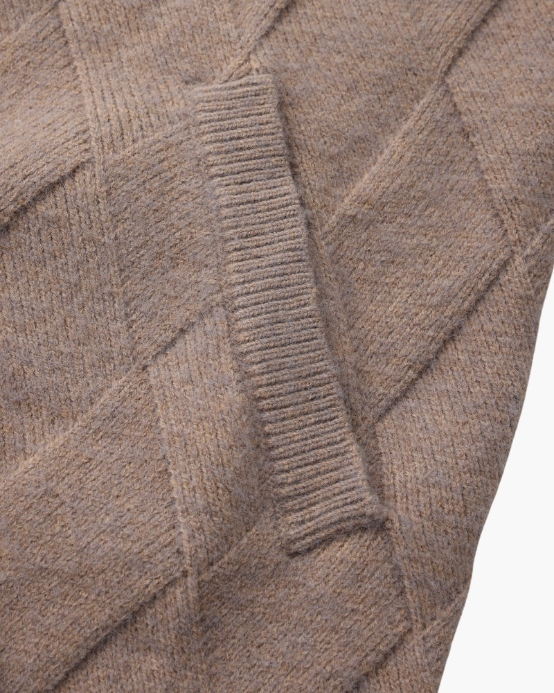 Heritage Diamond Strick-Strickjacke mit Reißverschluss
