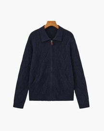 Heritage Diamond Strick-Strickjacke mit Reißverschluss