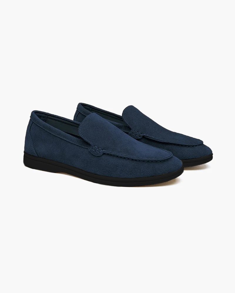Premium-Wildlederslipper – Schwarze Sohlen