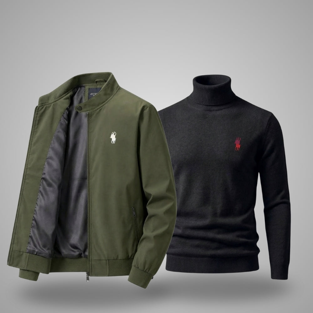 Herrenjacke + Gratis-Pullover (Sonderangebot) 