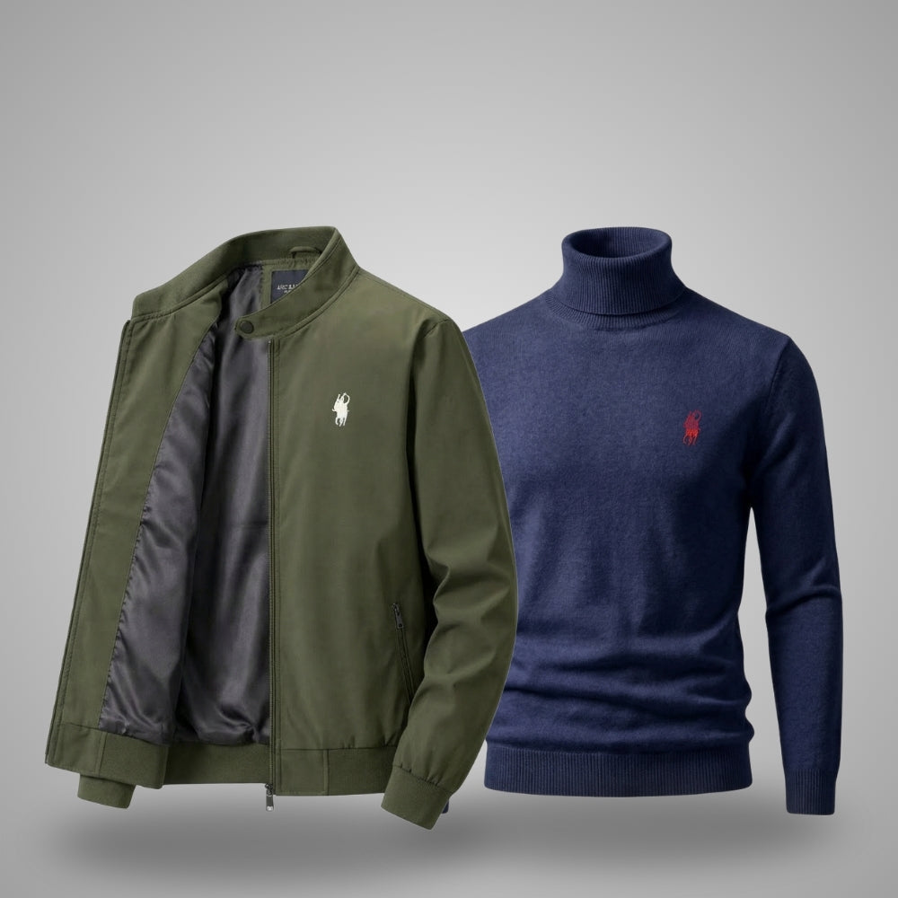 Herrenjacke + Gratis-Pullover (Sonderangebot) 
