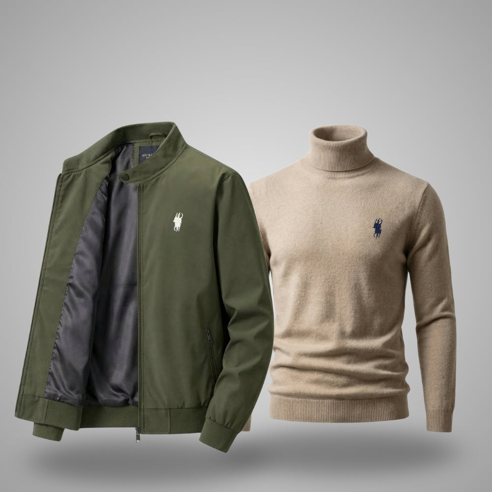 Herrenjacke + Gratis-Pullover (Sonderangebot) 