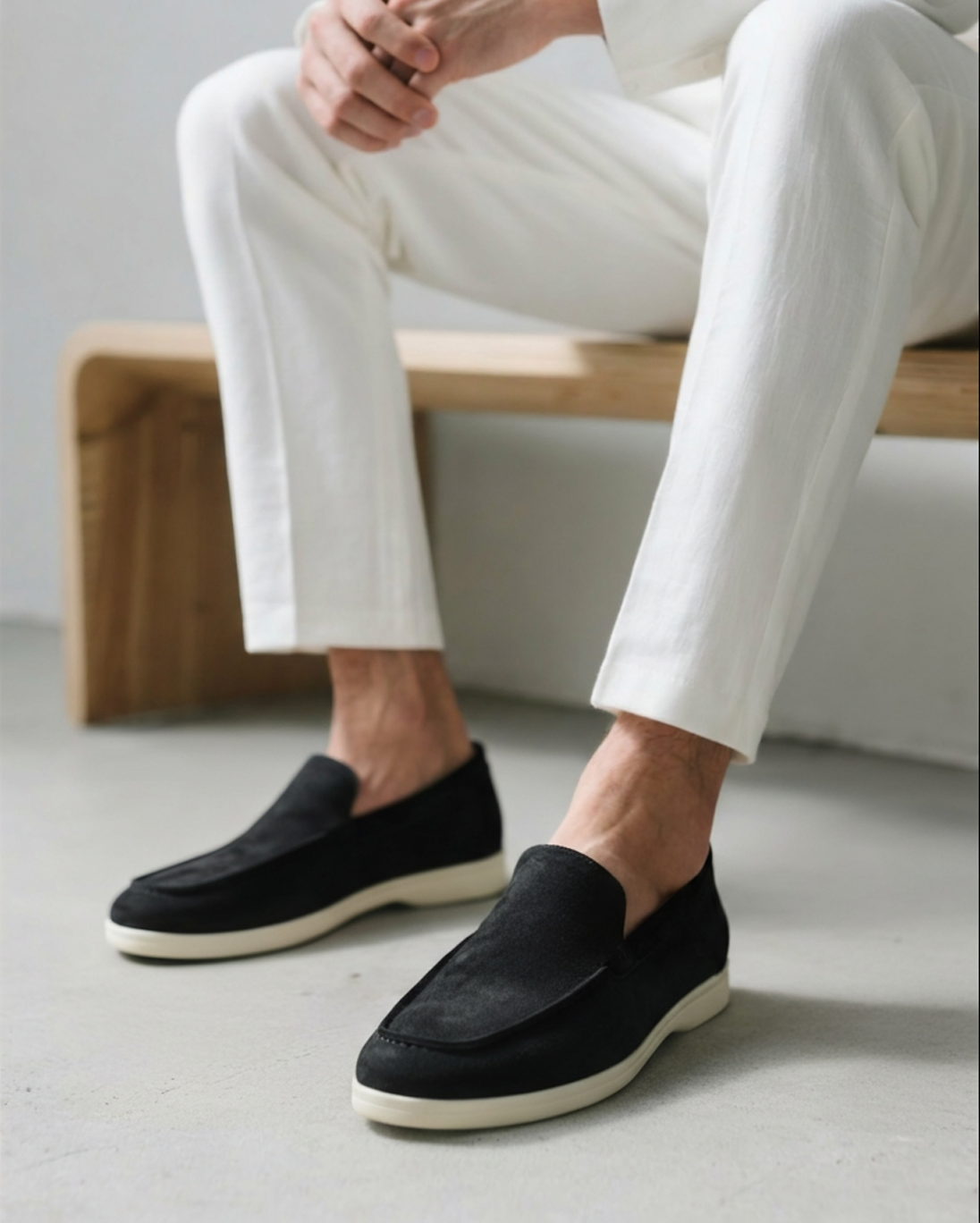 Wildleder-Loafer im Stil des alten Geldes