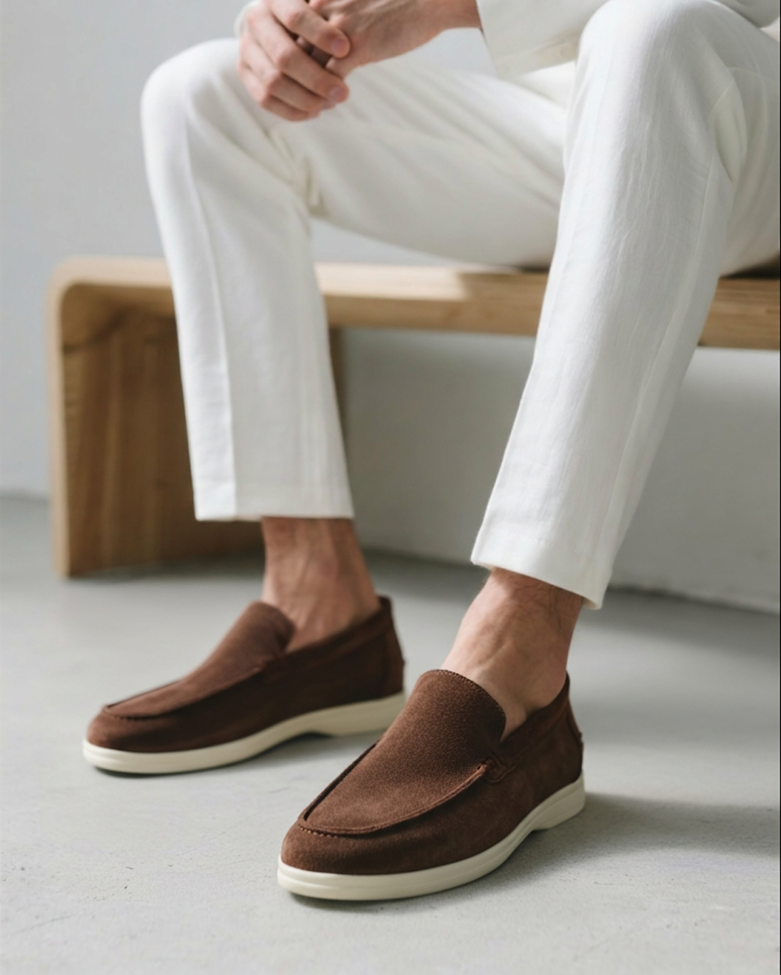 Wildleder-Loafer im Stil des alten Geldes