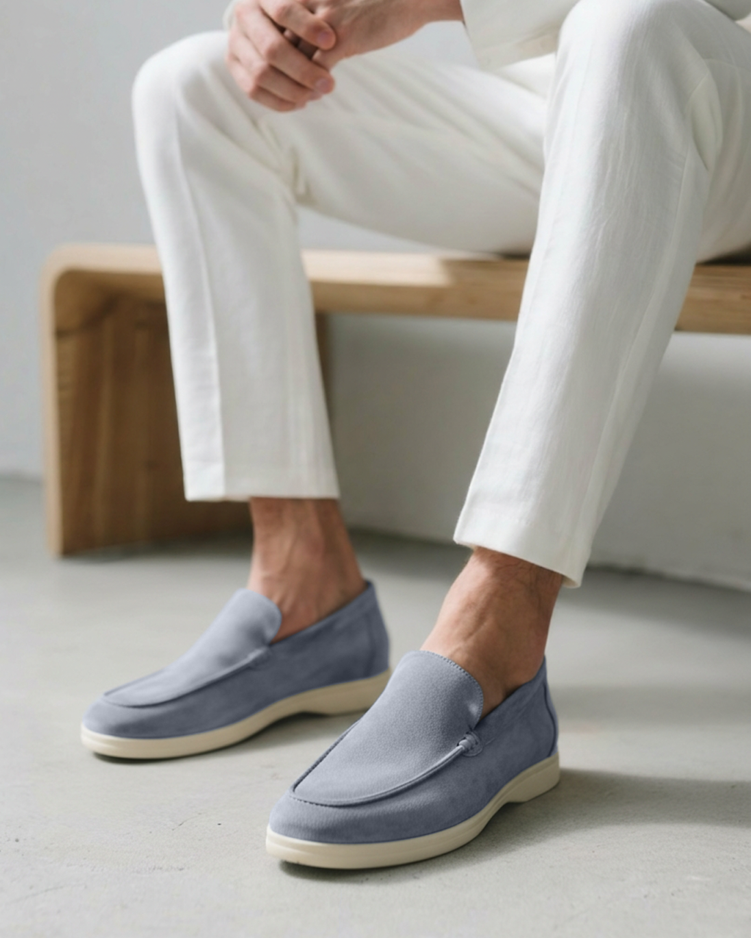 Wildleder-Loafer im Stil des alten Geldes