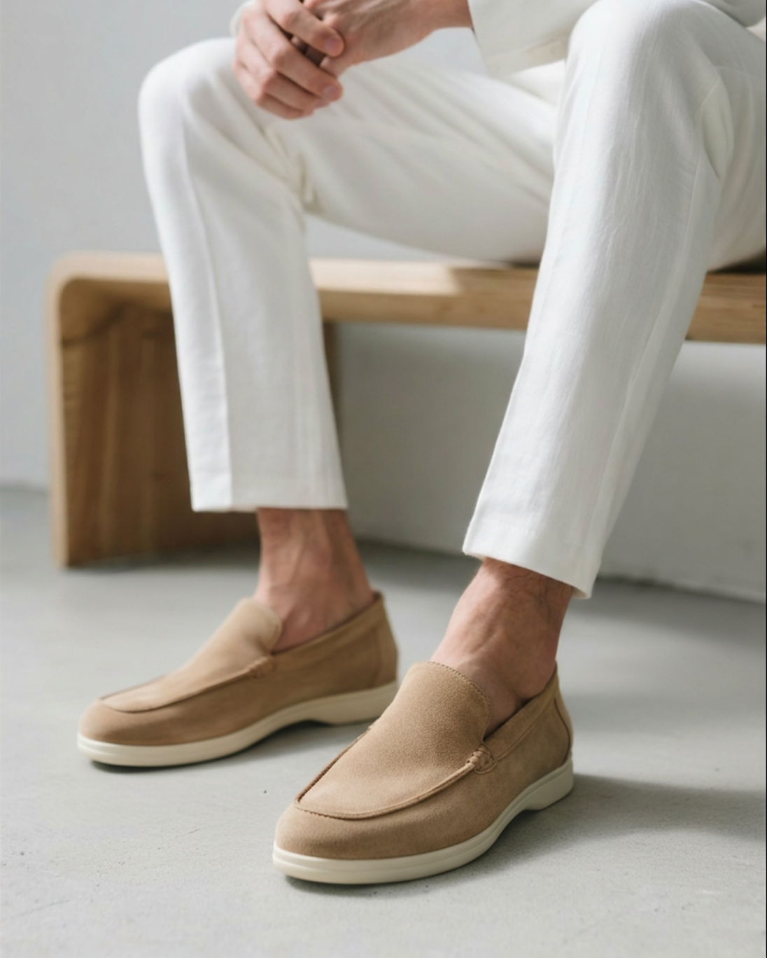 Wildleder-Loafer im Stil des alten Geldes