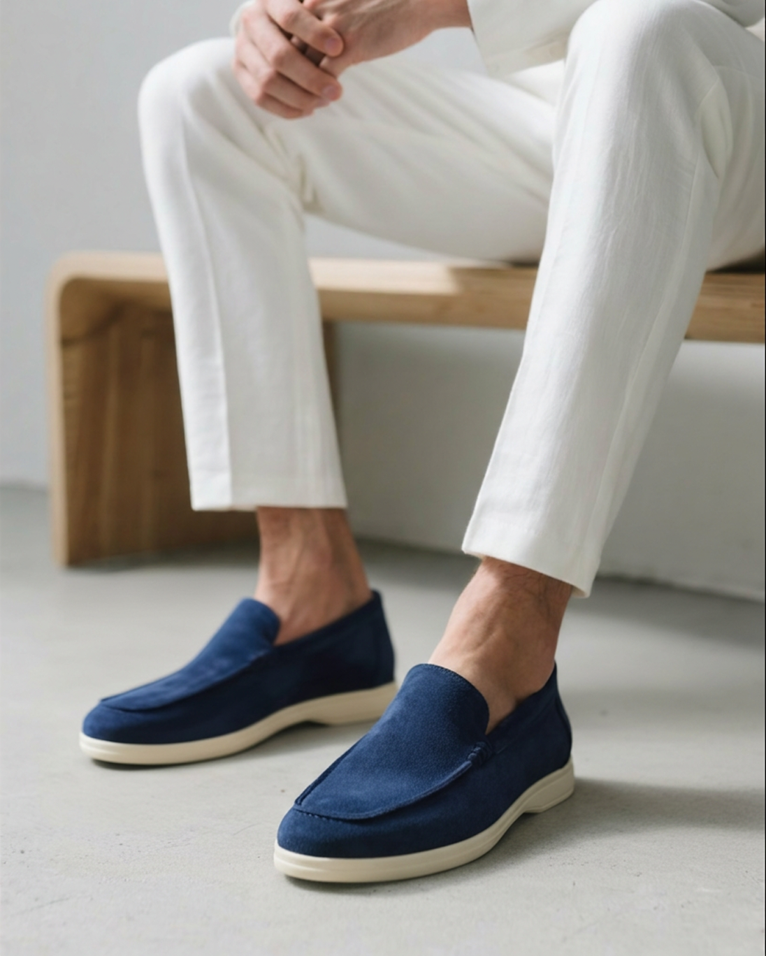 Wildleder-Loafer im Stil des alten Geldes